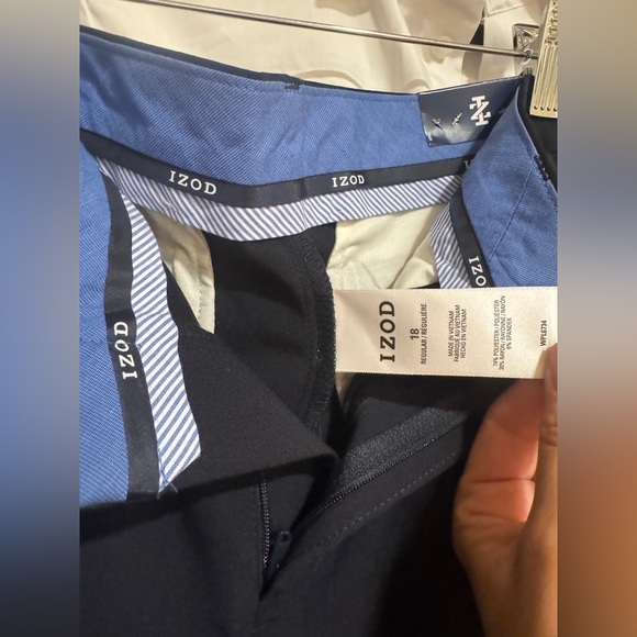 IZOD Boys' Brass Button BlazerJacket/suit pantskBlue Checkered & White Shirts - Picture 5 of 15